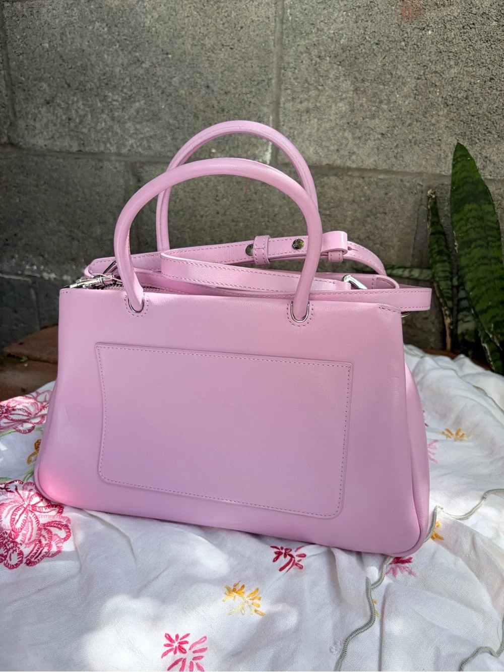 kate spade Grace pastel pink leather satchel with detachable strap
